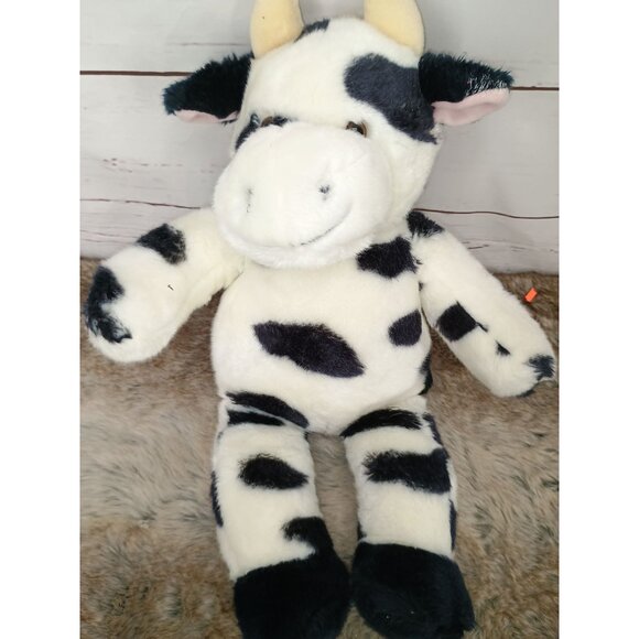 Plush Cow Stuffed Animal By Build a Bear 12" Black & White‎ Spotted Soft Toy - Picture 6 of 6